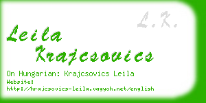 leila krajcsovics business card